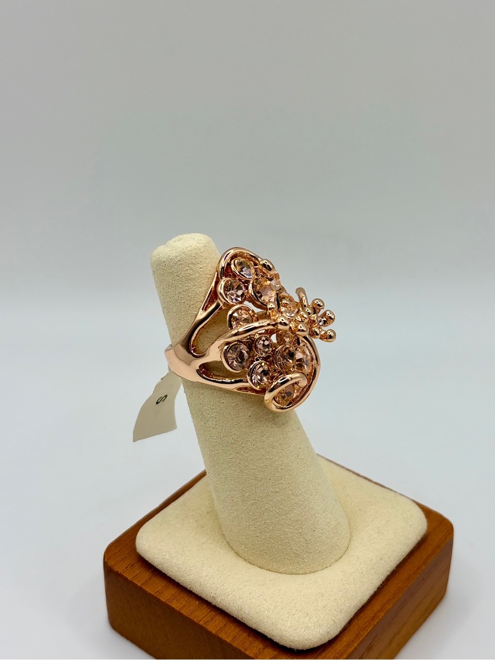 Camille Lucie Floral Rose Gold CZ Stone Statement Ring - Picture 5 of 6